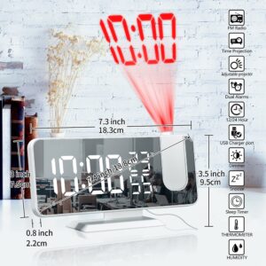 Настольные часы, цифровой смарт-будильник, с FM-радио, с проекцией времени 180 °, USB