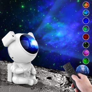 Светильник-игрушка, проектор-астронавт звезд и галактик для спальни, детской, декора