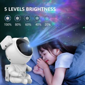 Светильник-игрушка, проектор-астронавт звезд и галактик для спальни, детской, декора