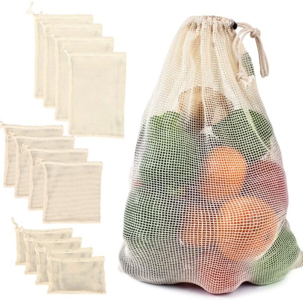 Мешки для хранения овощей из хлопчатобумажной сетки